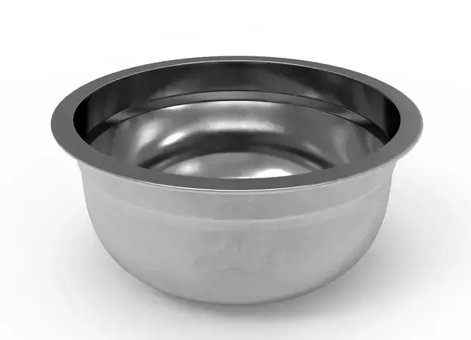 Stainless bowl kitchen Low-poly 3D model