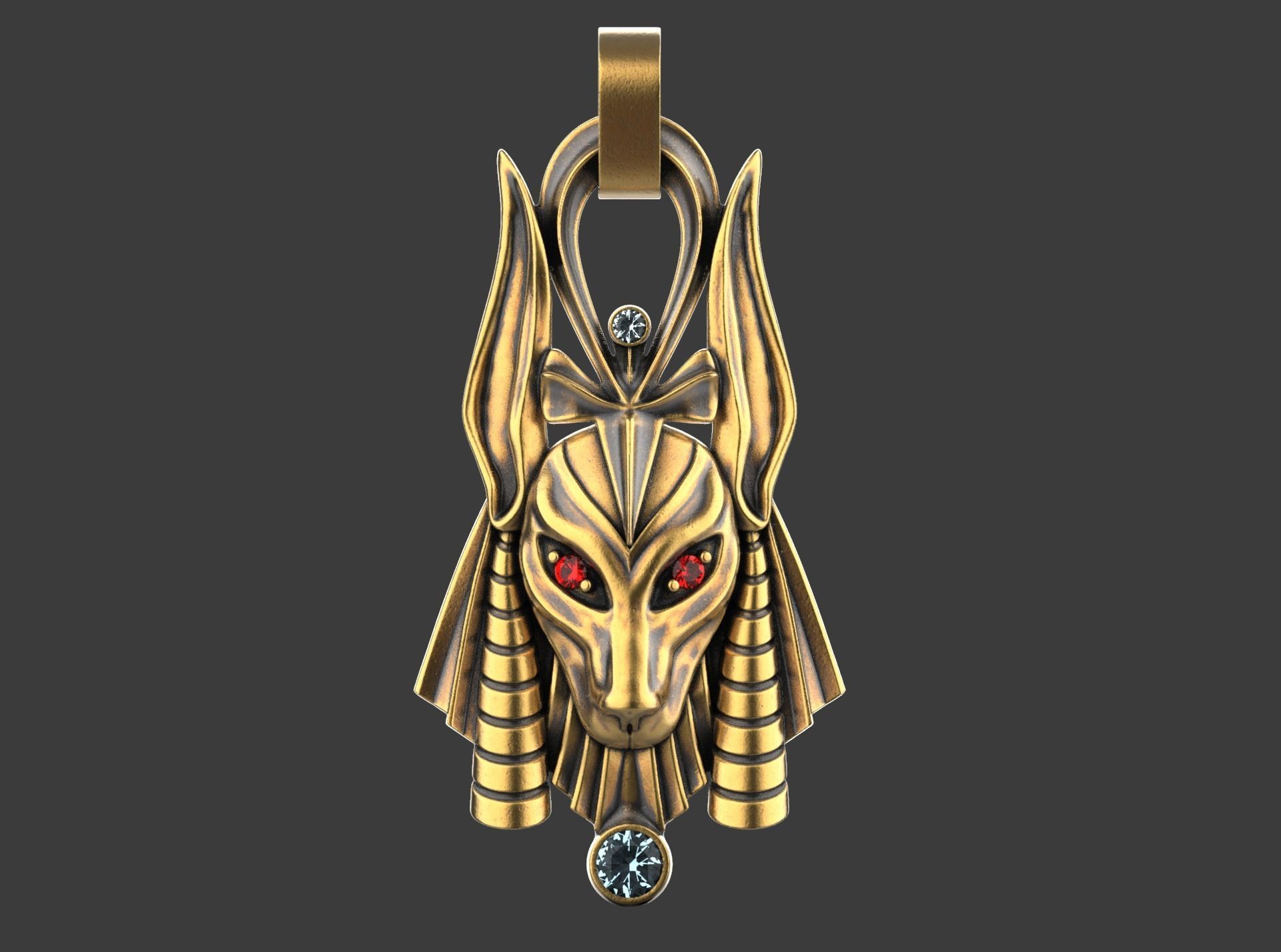 Anubis pendant 3D print model_1