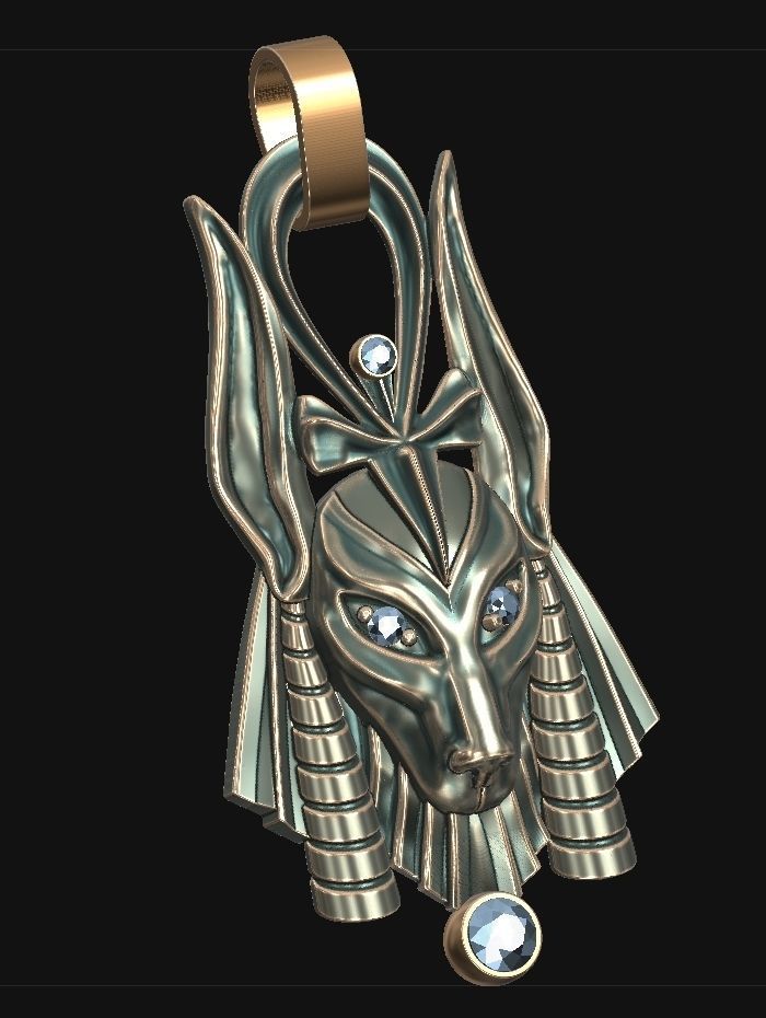 Anubis pendant 3D print model_4