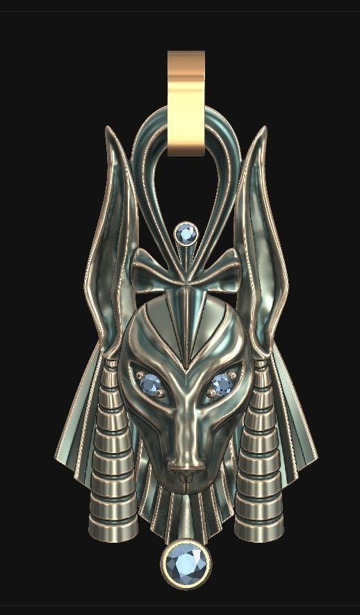 Anubis pendant 3D print model_5
