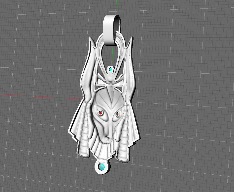 Anubis pendant 3D print model_7
