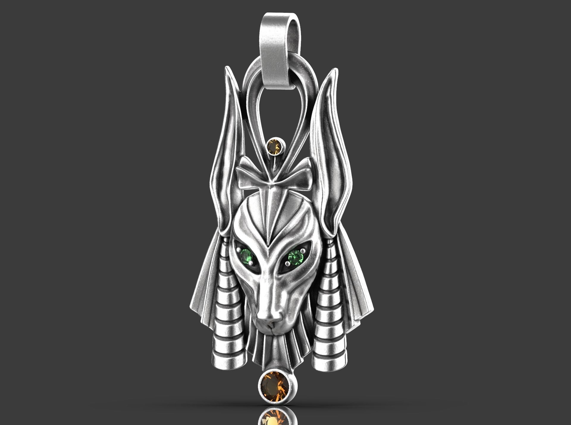 Anubis pendant 3D print model_3