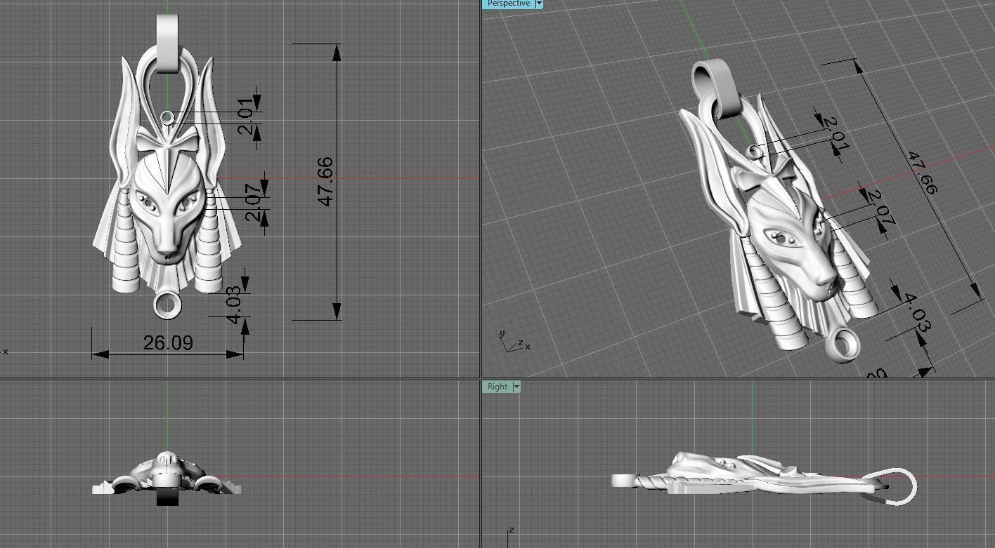 Anubis pendant 3D print model_6