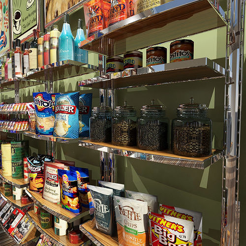 Grocery - Convenient Store Scene 3D model 6