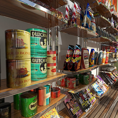 Grocery - Convenient Store Scene 3D model 7