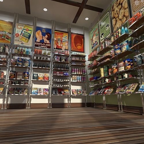 Grocery - Convenient Store Scene 3D model 5