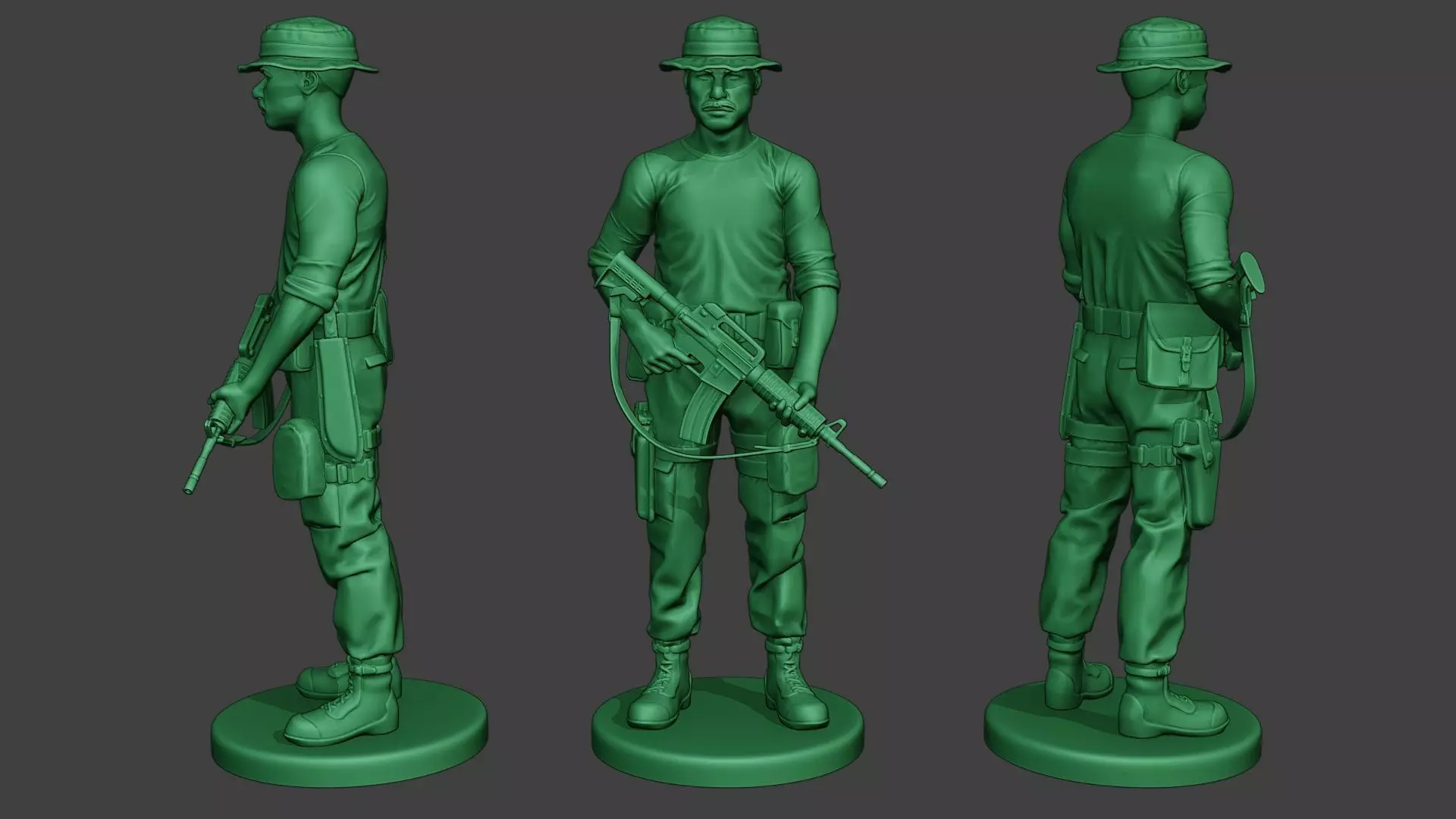 Modern Jungle Soldier Stand3 MJS1 3D print model