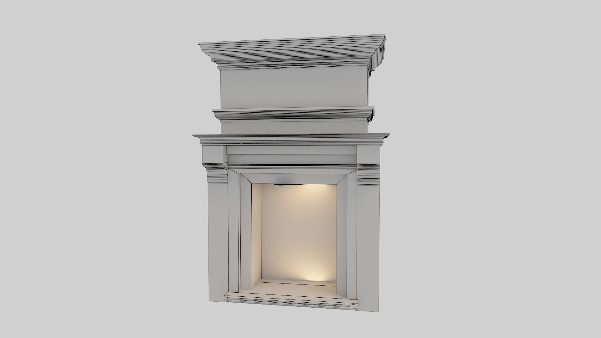 Classical Fireplace Free Free low-poly 3D model_26