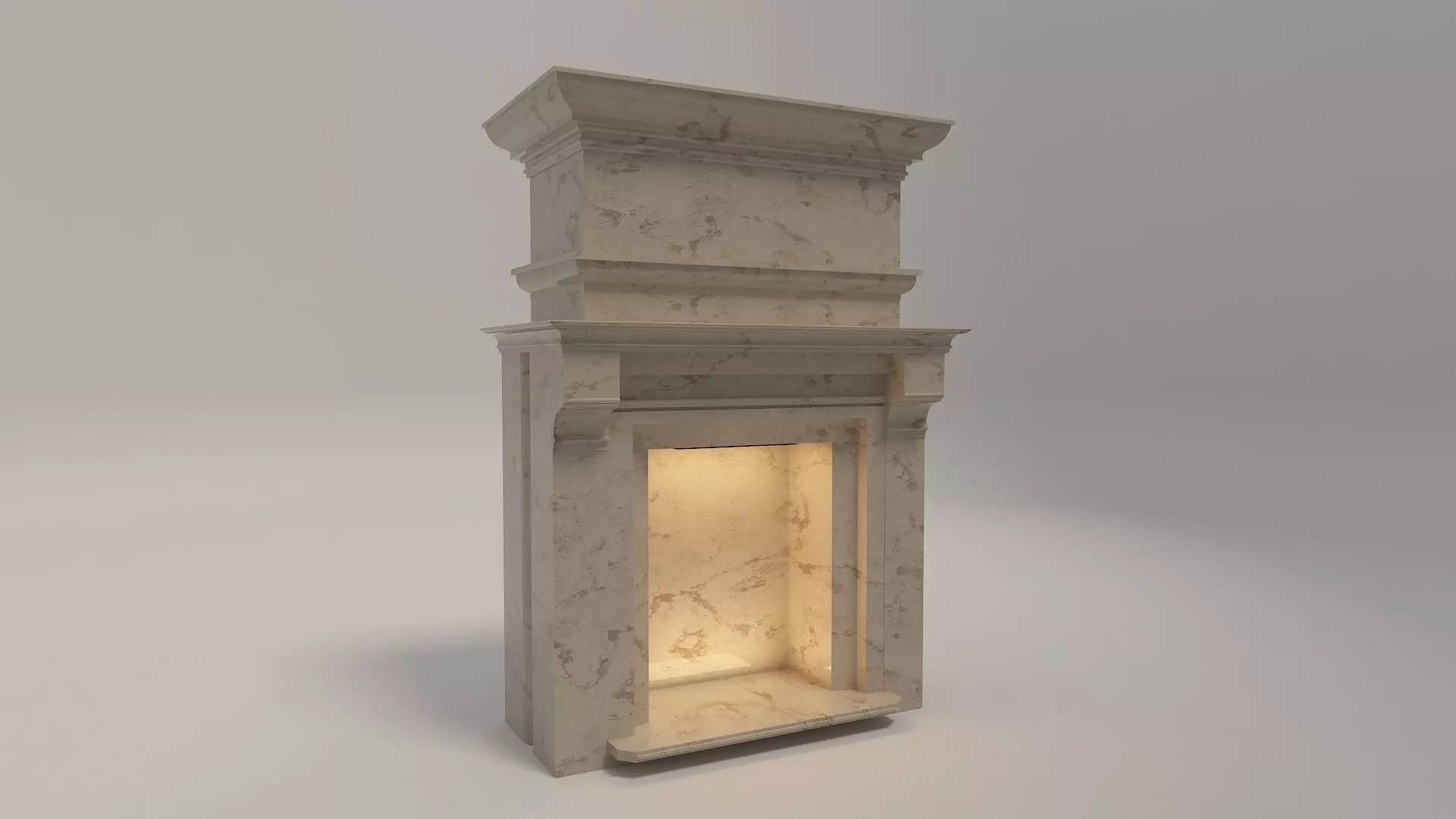 Classical Fireplace Free Free low-poly 3D model_0