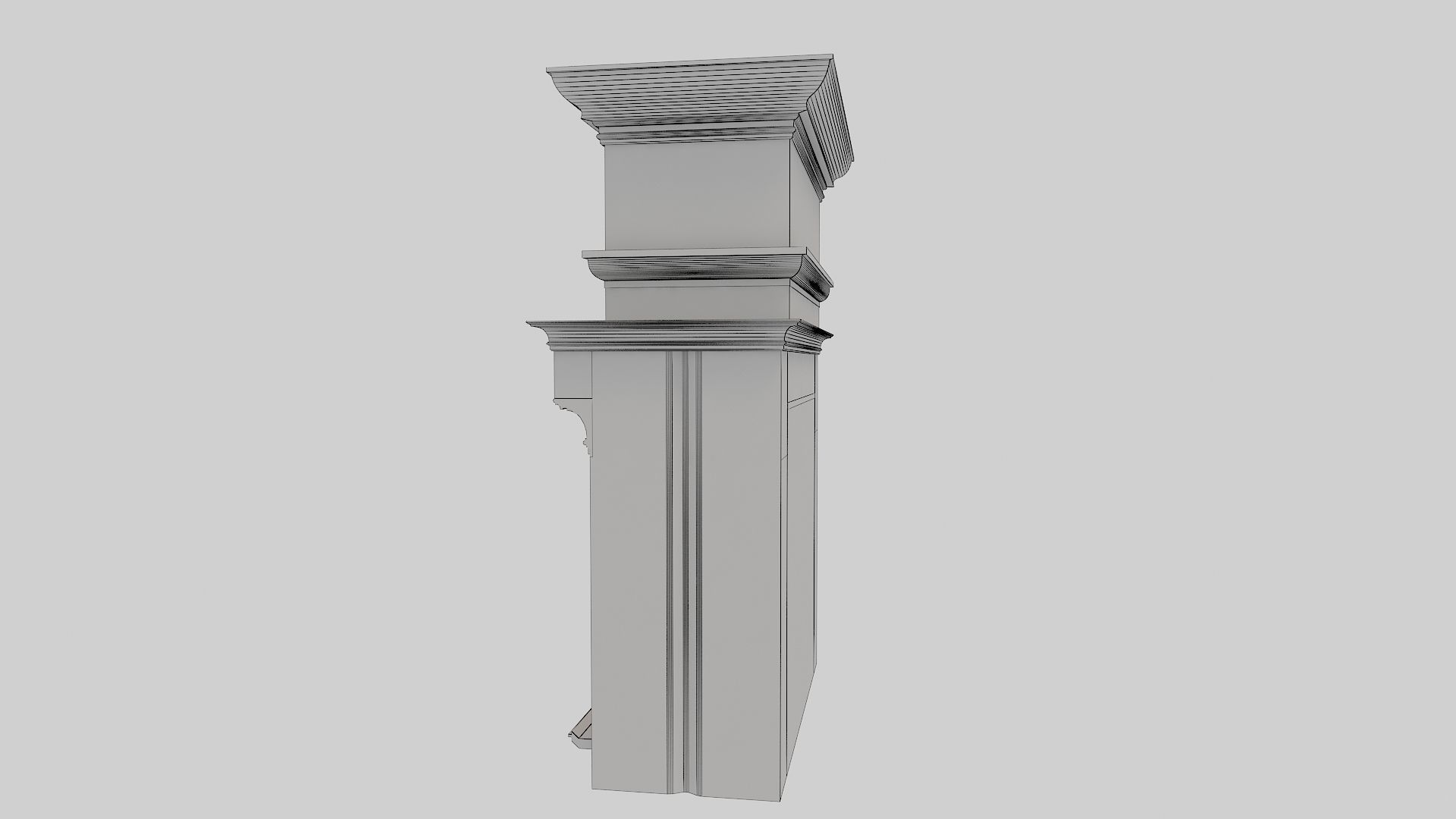 Classical Fireplace Free Free low-poly 3D model_15