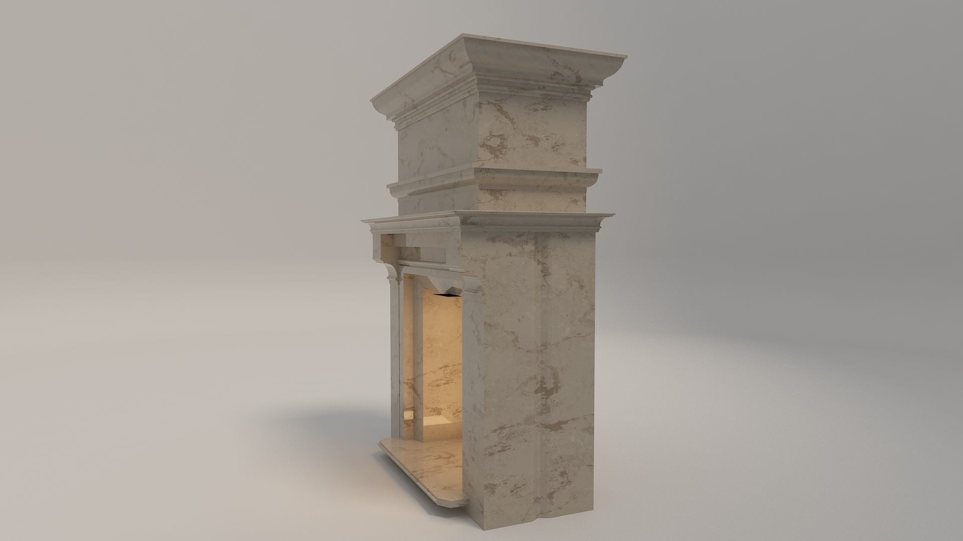 Classical Fireplace Free Free low-poly 3D model_13