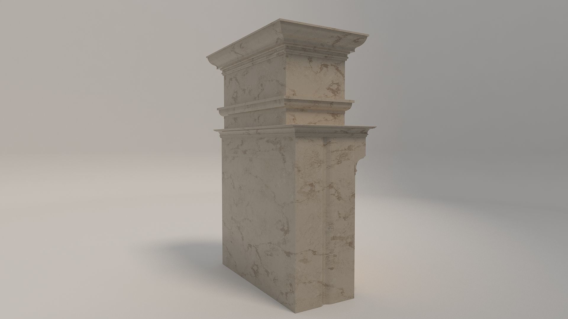 Classical Fireplace Free Free low-poly 3D model_8