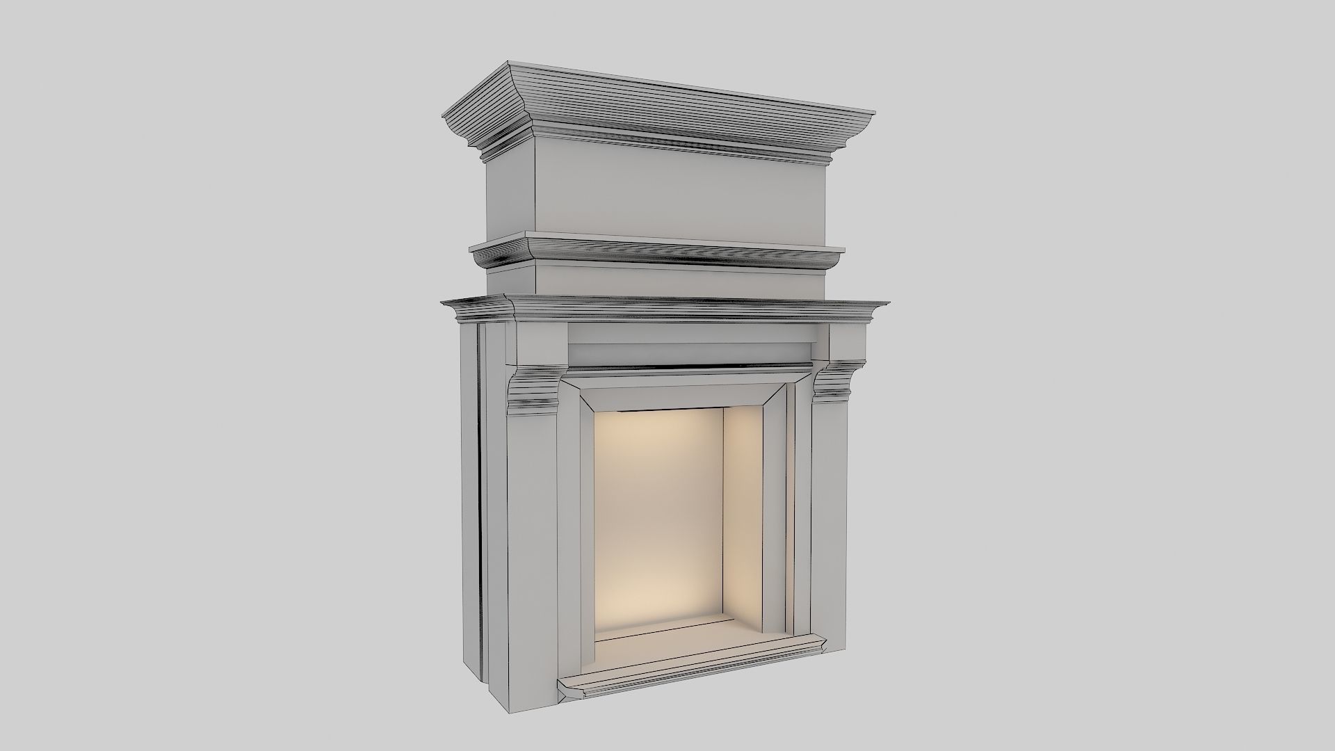 Classical Fireplace Free Free low-poly 3D model_30