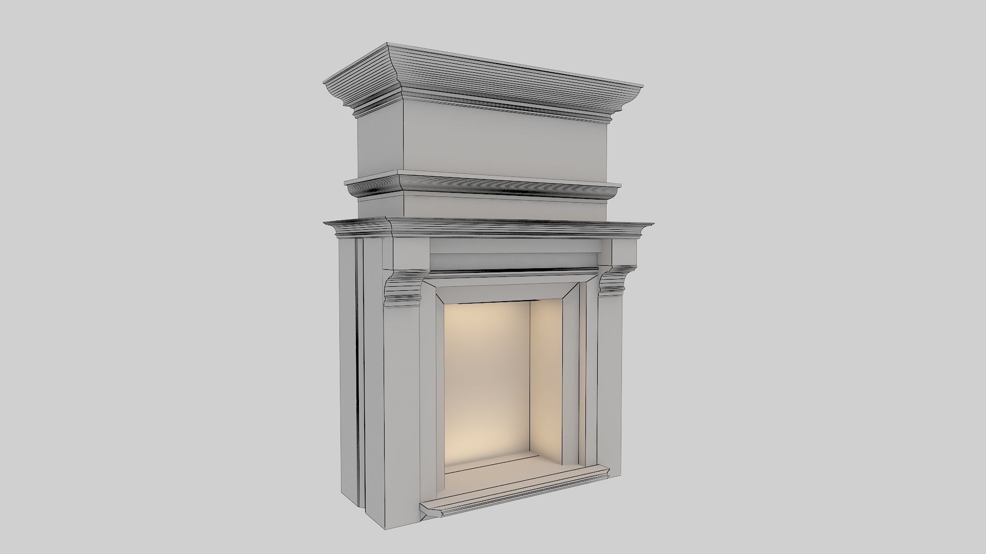 Classical Fireplace Free Free low-poly 3D model_20