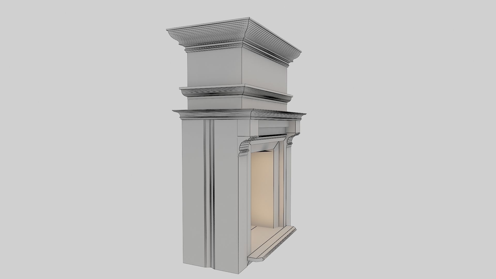 Classical Fireplace Free Free low-poly 3D model_19