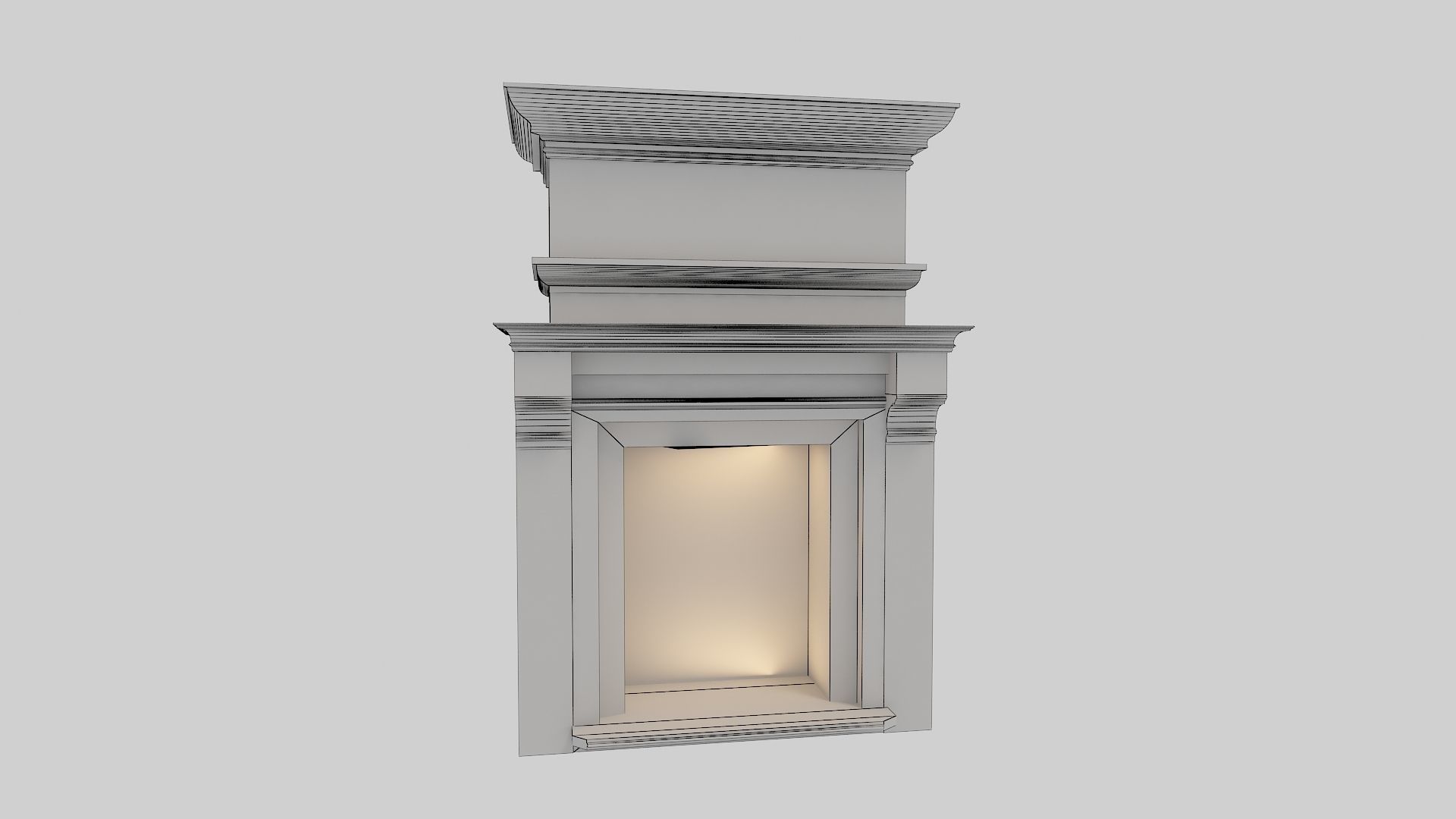 Classical Fireplace Free Free low-poly 3D model_29