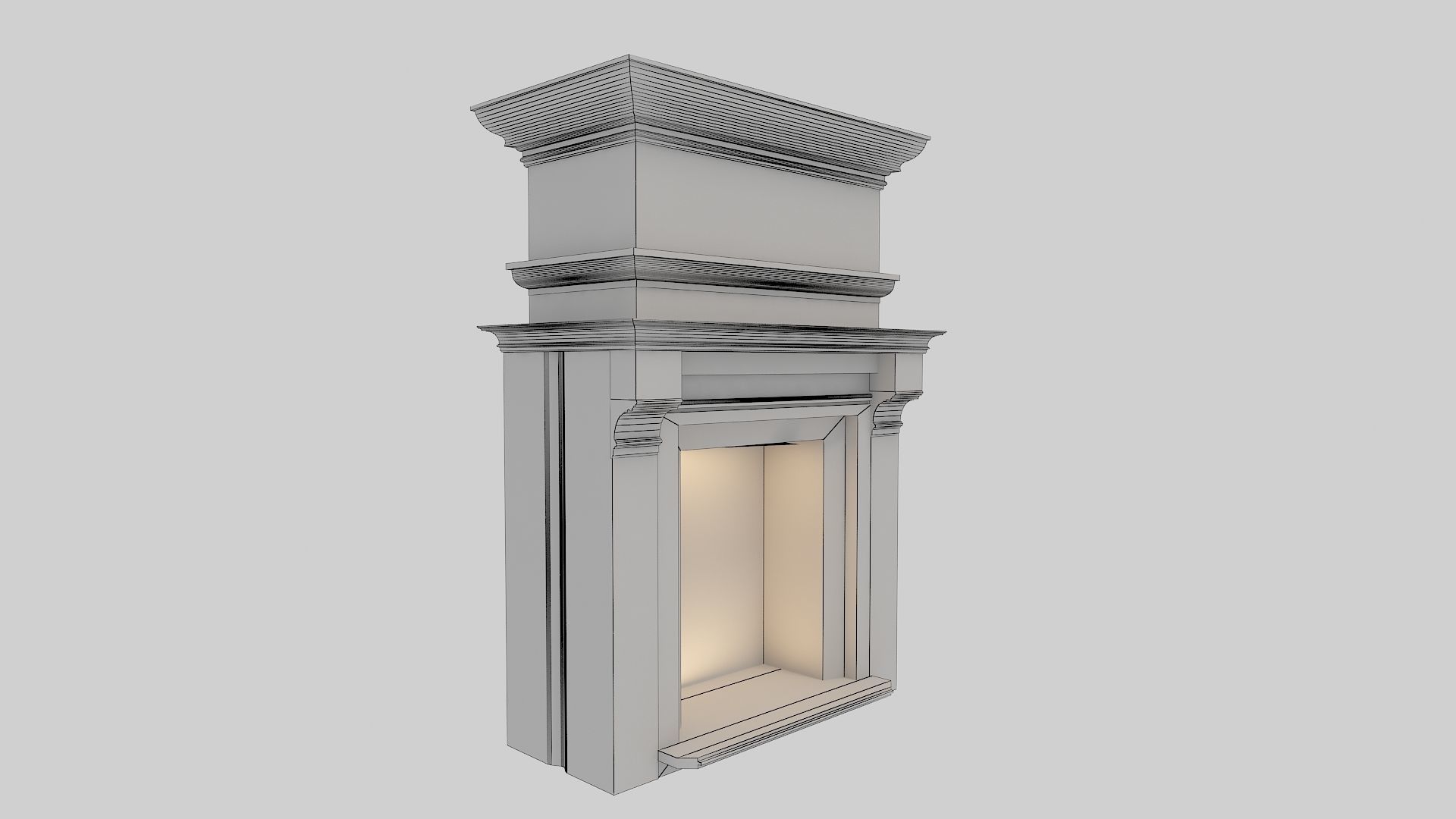 Classical Fireplace Free Free low-poly 3D model_23