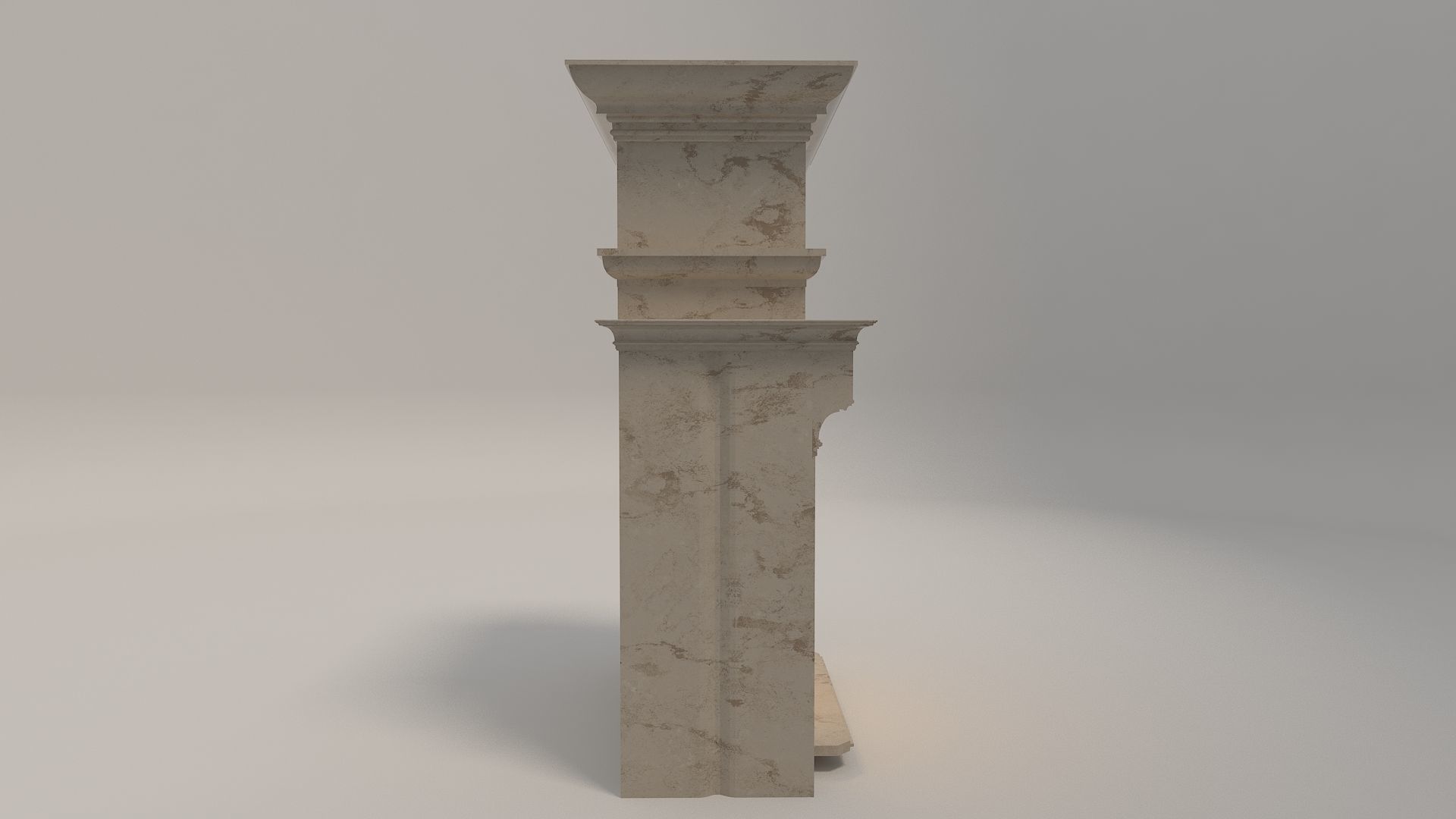 Classical Fireplace Free Free low-poly 3D model_7