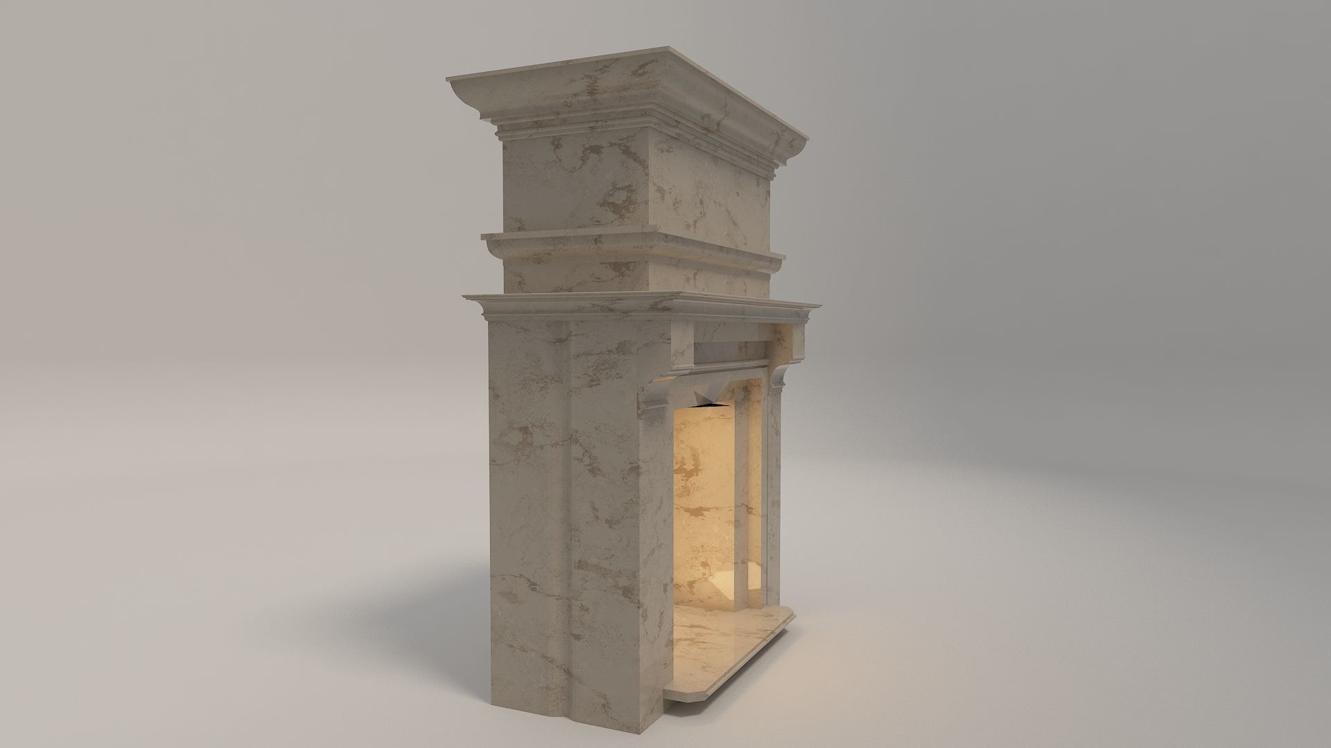 Classical Fireplace Free Free low-poly 3D model_6