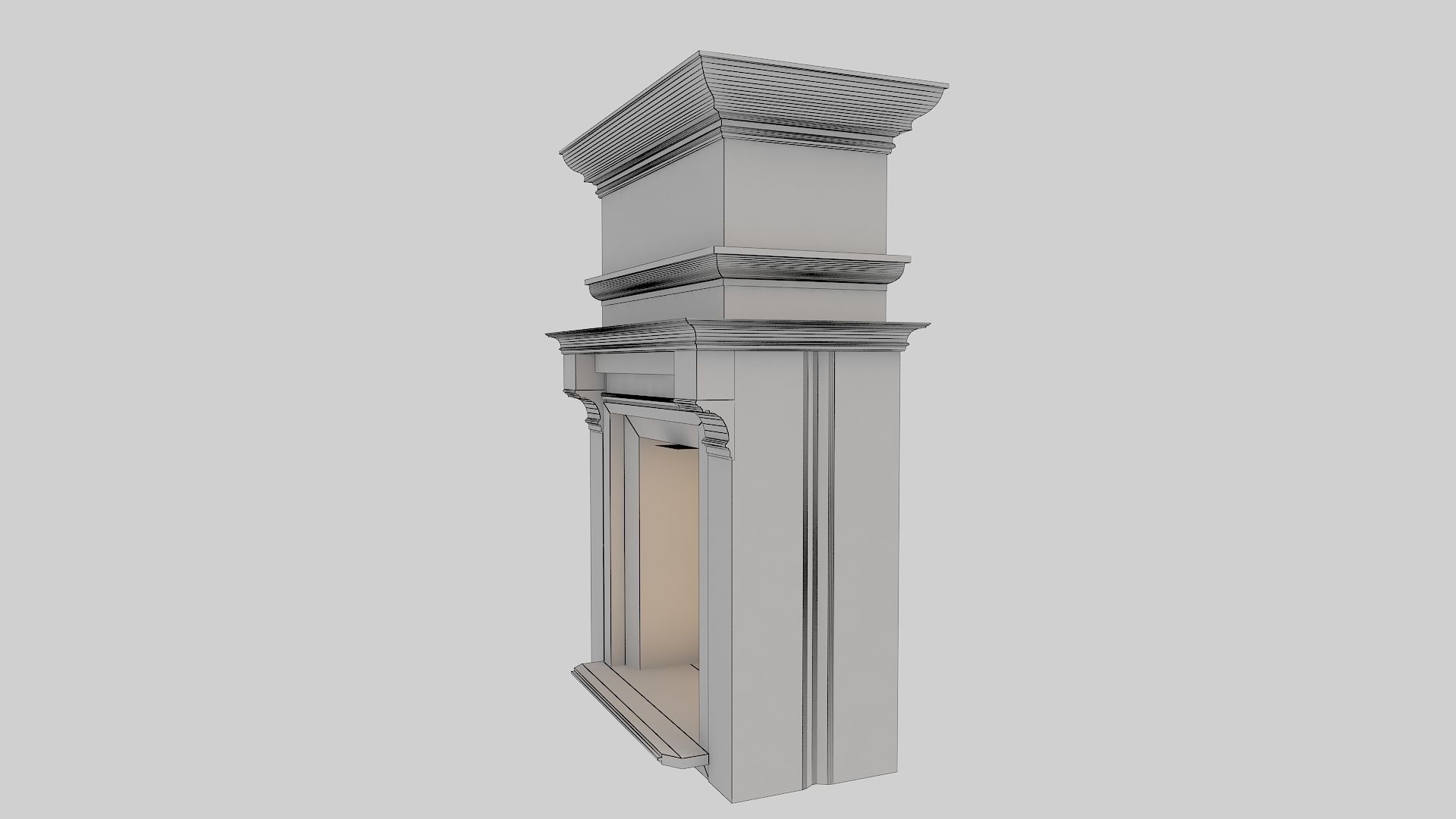 Classical Fireplace Free Free low-poly 3D model_25