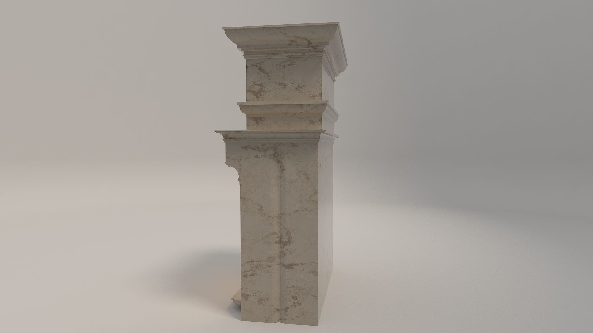 Classical Fireplace Free Free low-poly 3D model_10