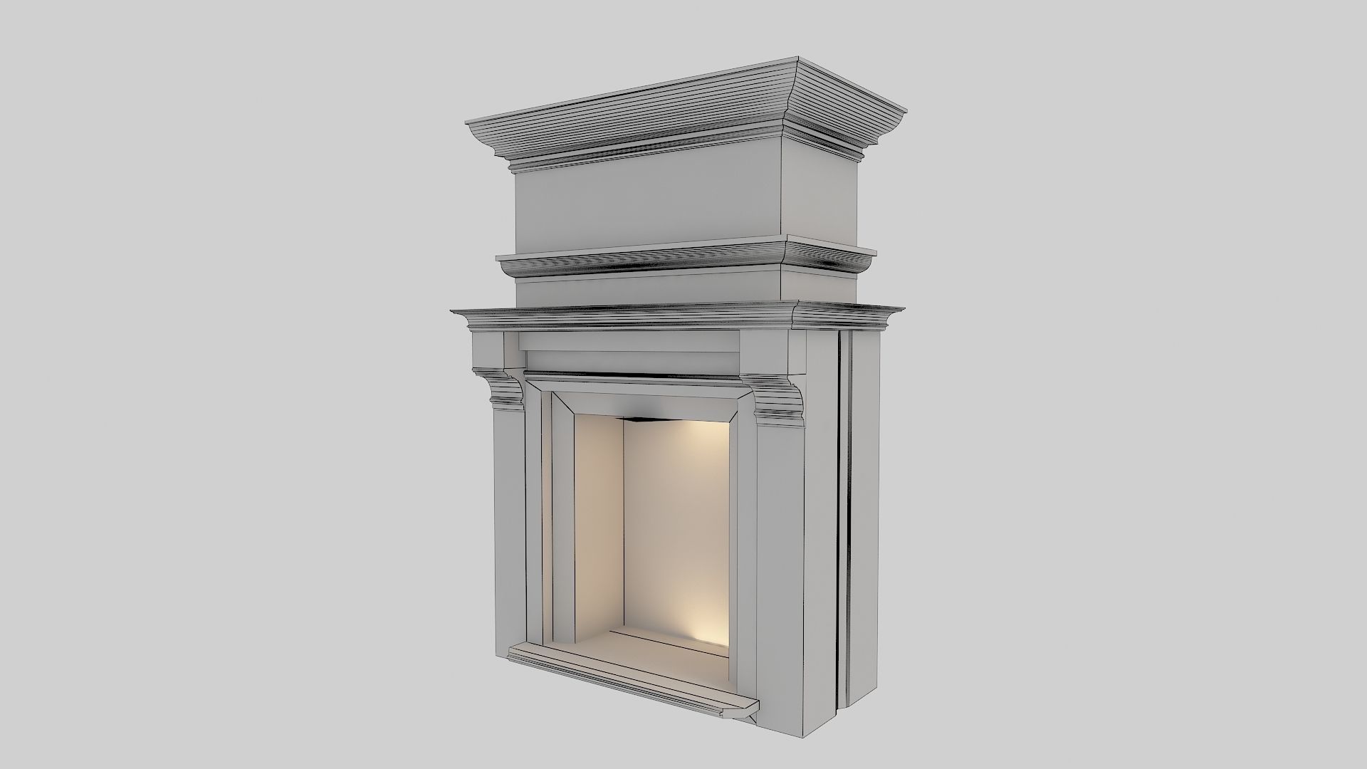 Classical Fireplace Free Free low-poly 3D model_27