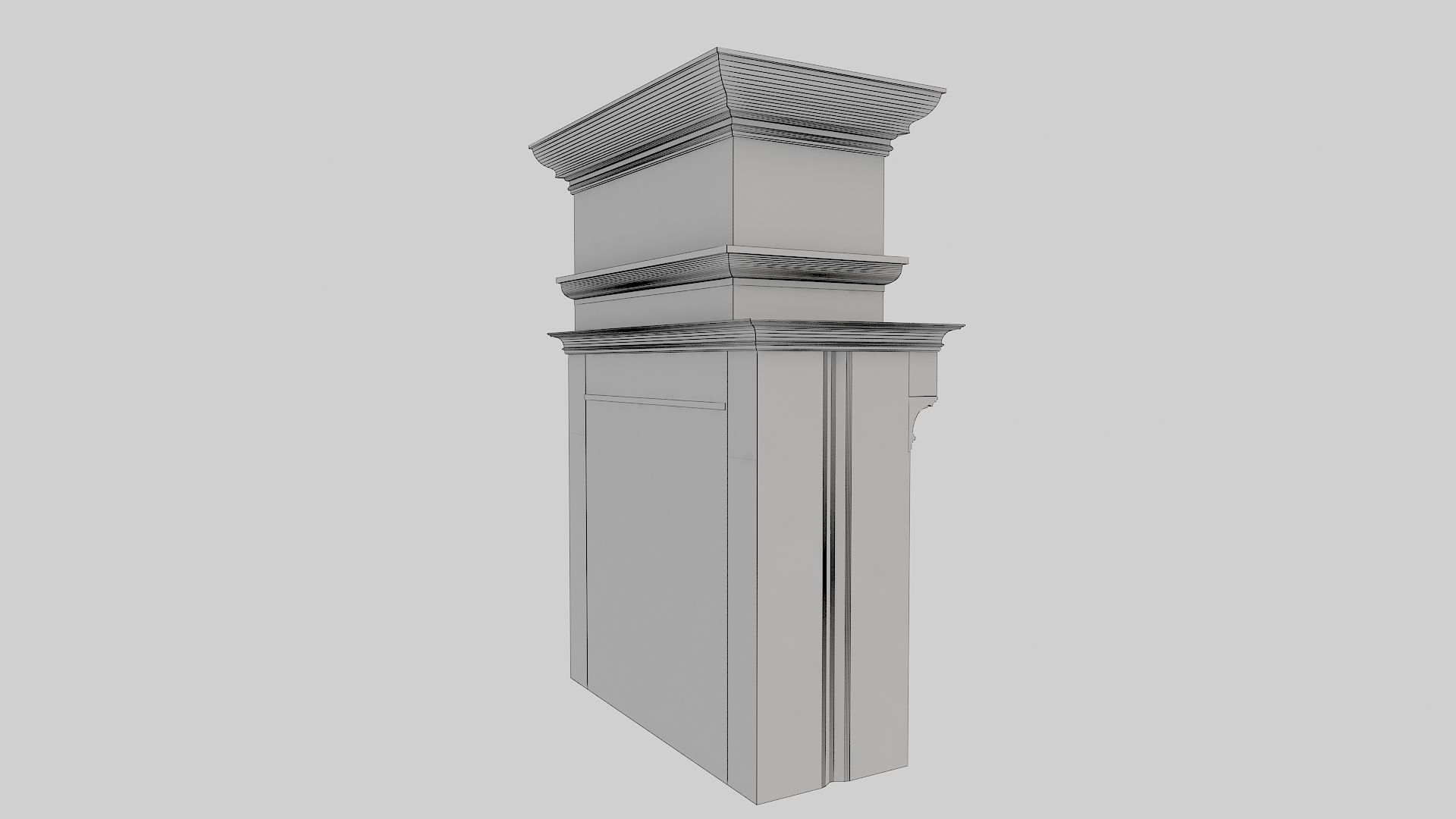 Classical Fireplace Free Free low-poly 3D model_17
