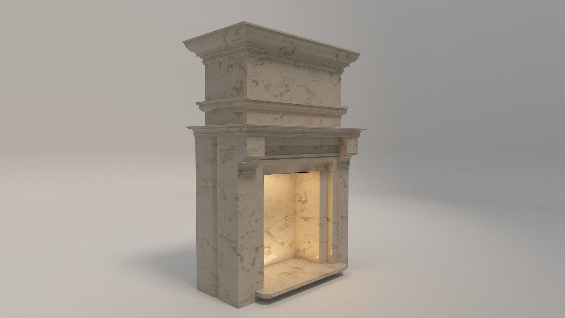 Classical Fireplace Free Free low-poly 3D model_3