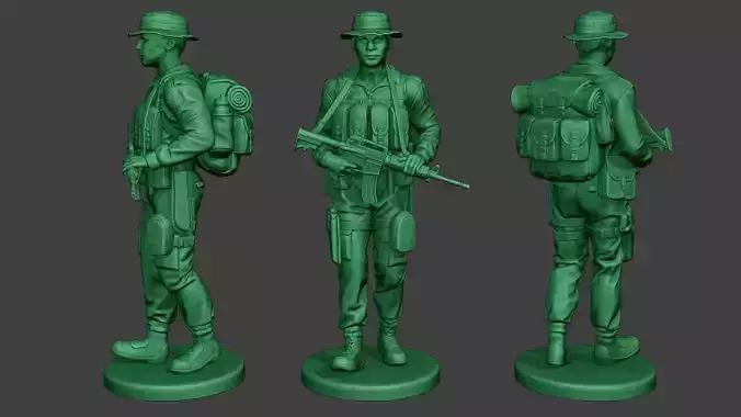 Modern Jungle Soldier Walk MJS1 3D print model