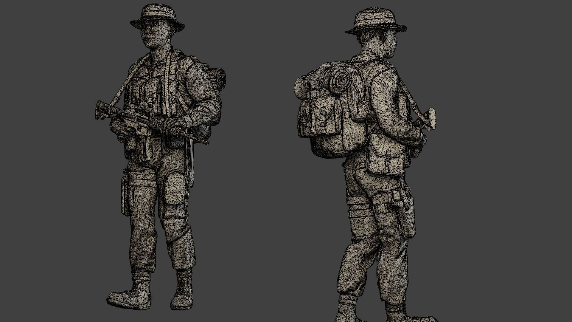 Modern Jungle Soldier Walk MJS1 3D print model_12