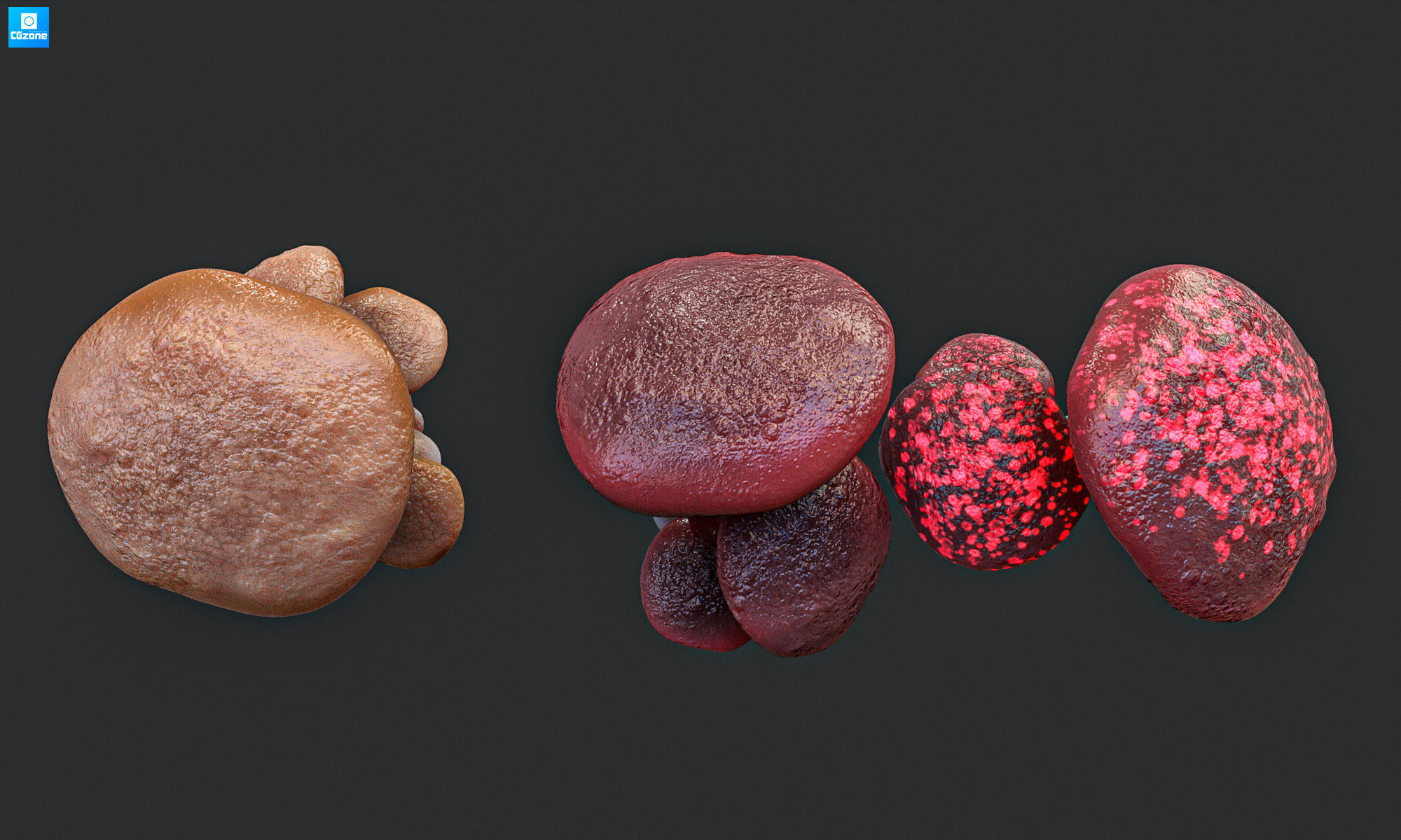 Magic mushroom Low-poly 3D model_5