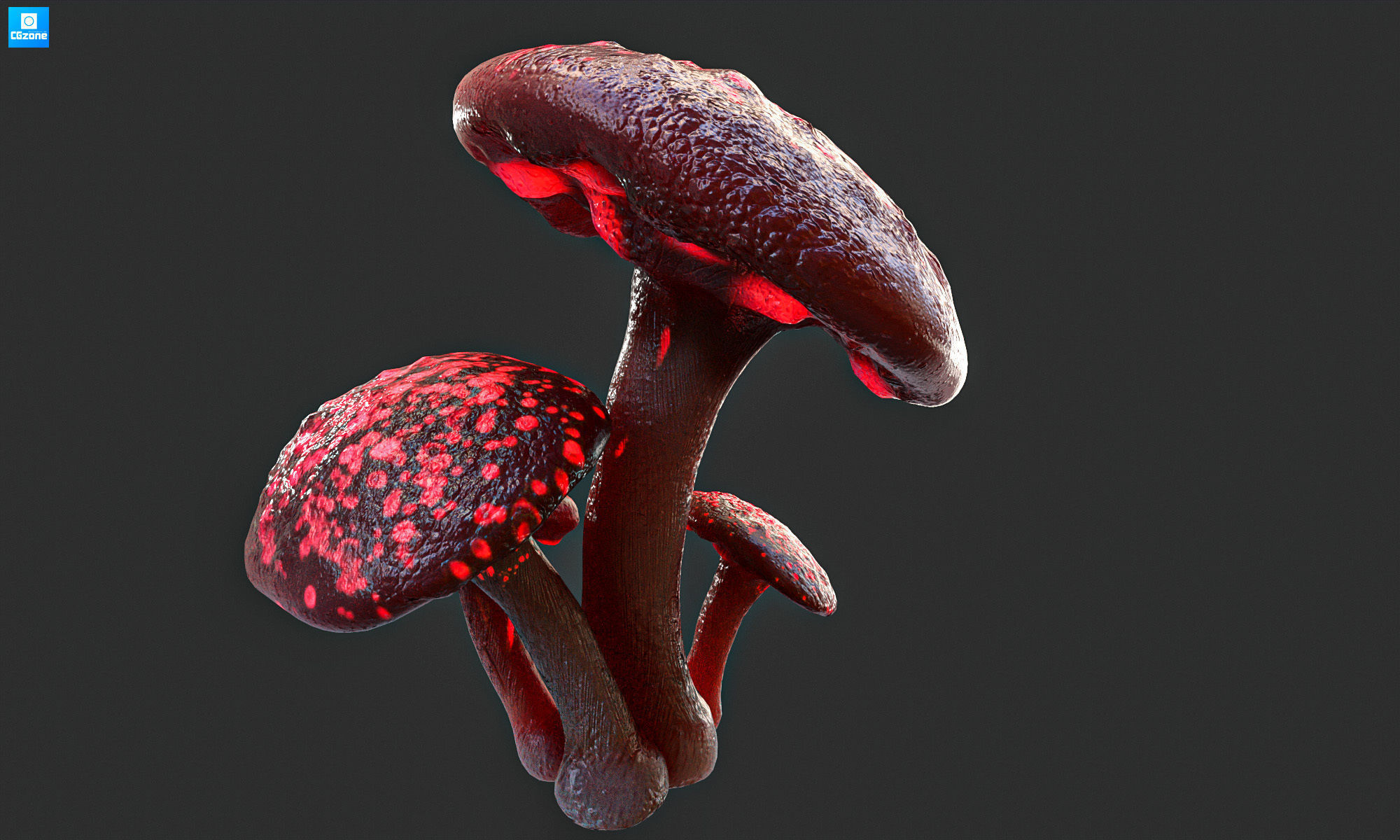 Magic mushroom Low-poly 3D model_3