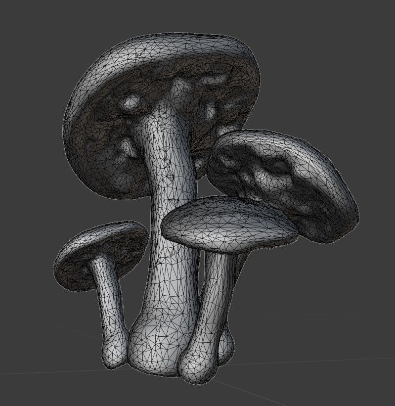 Magic mushroom Low-poly 3D model_10