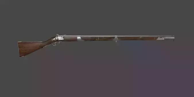 lowpoly gameready musket rifle Low-poly 3D model