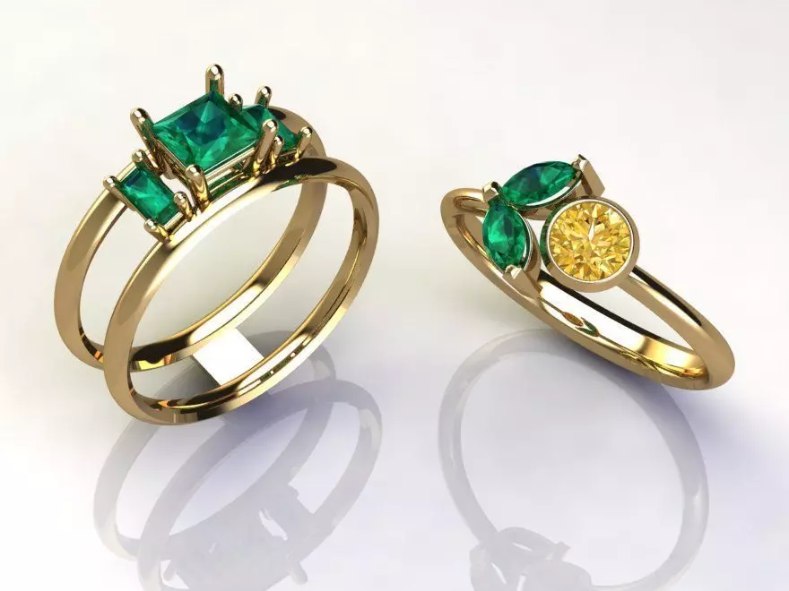 Yellow Gold Rings Free 3D print model