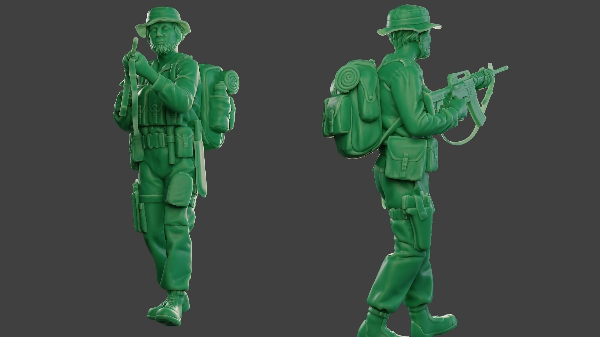 Modern Jungle Soldier Walk5 MJS1 3D print model_1