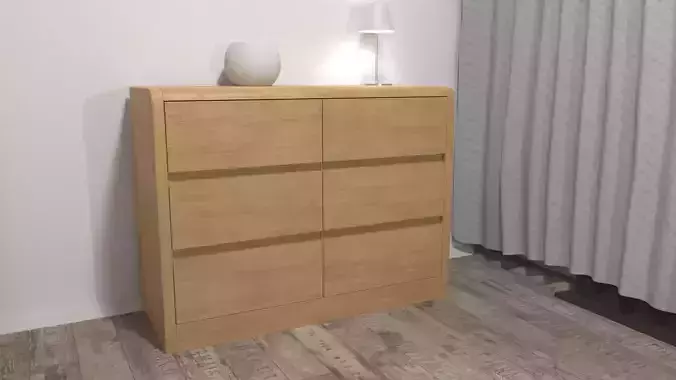 Commode wooden chest of drawers