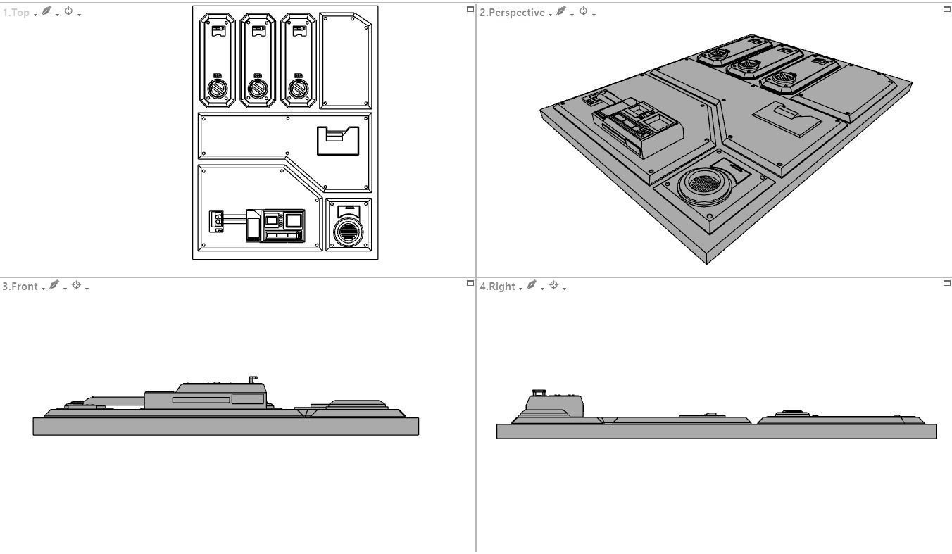 Sci-Fi Wall Panels Kit  - 21 Parts - Props 3D model_32