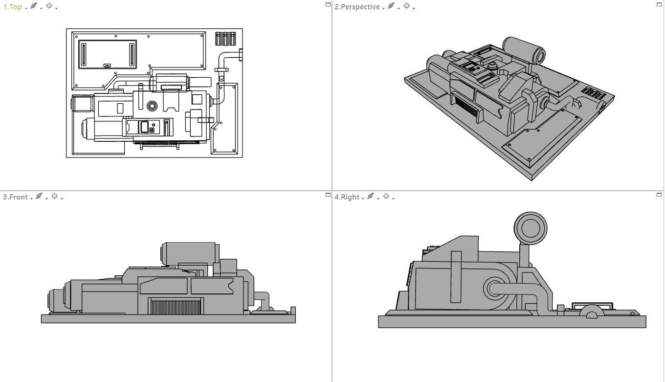 Sci-Fi Wall Panels Kit  - 21 Parts - Props 3D model_18