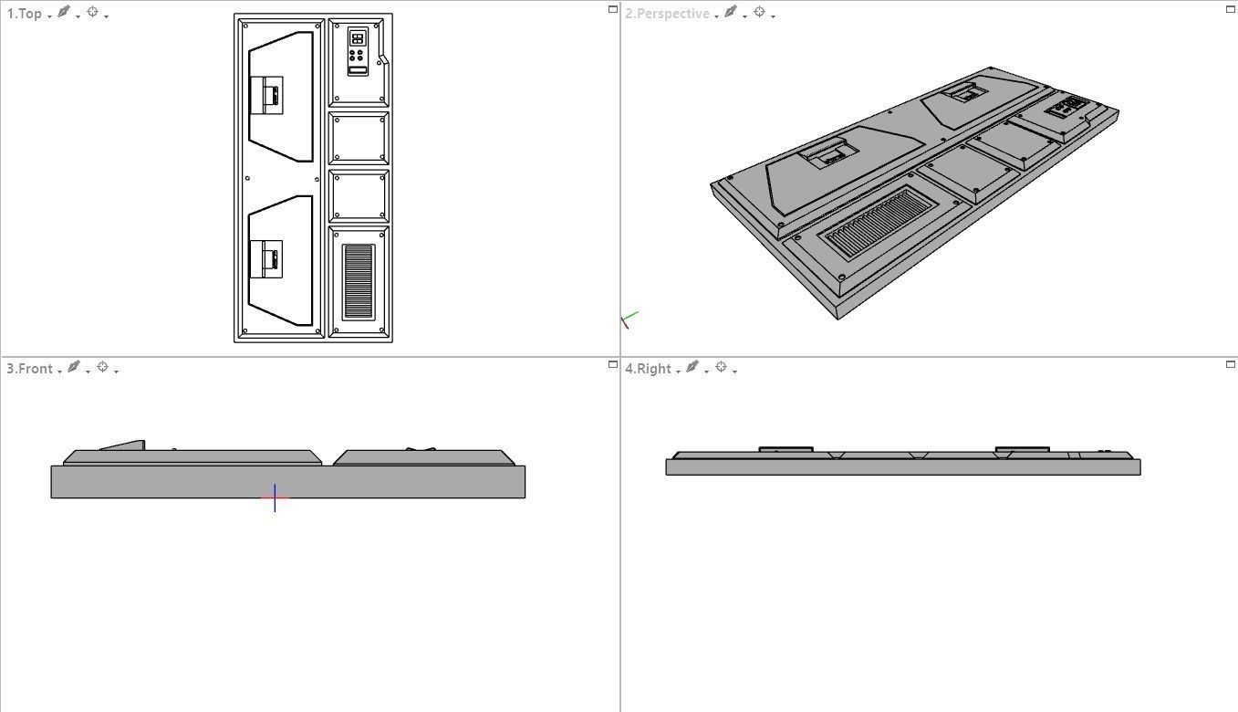 Sci-Fi Wall Panels Kit  - 21 Parts - Props 3D model_29