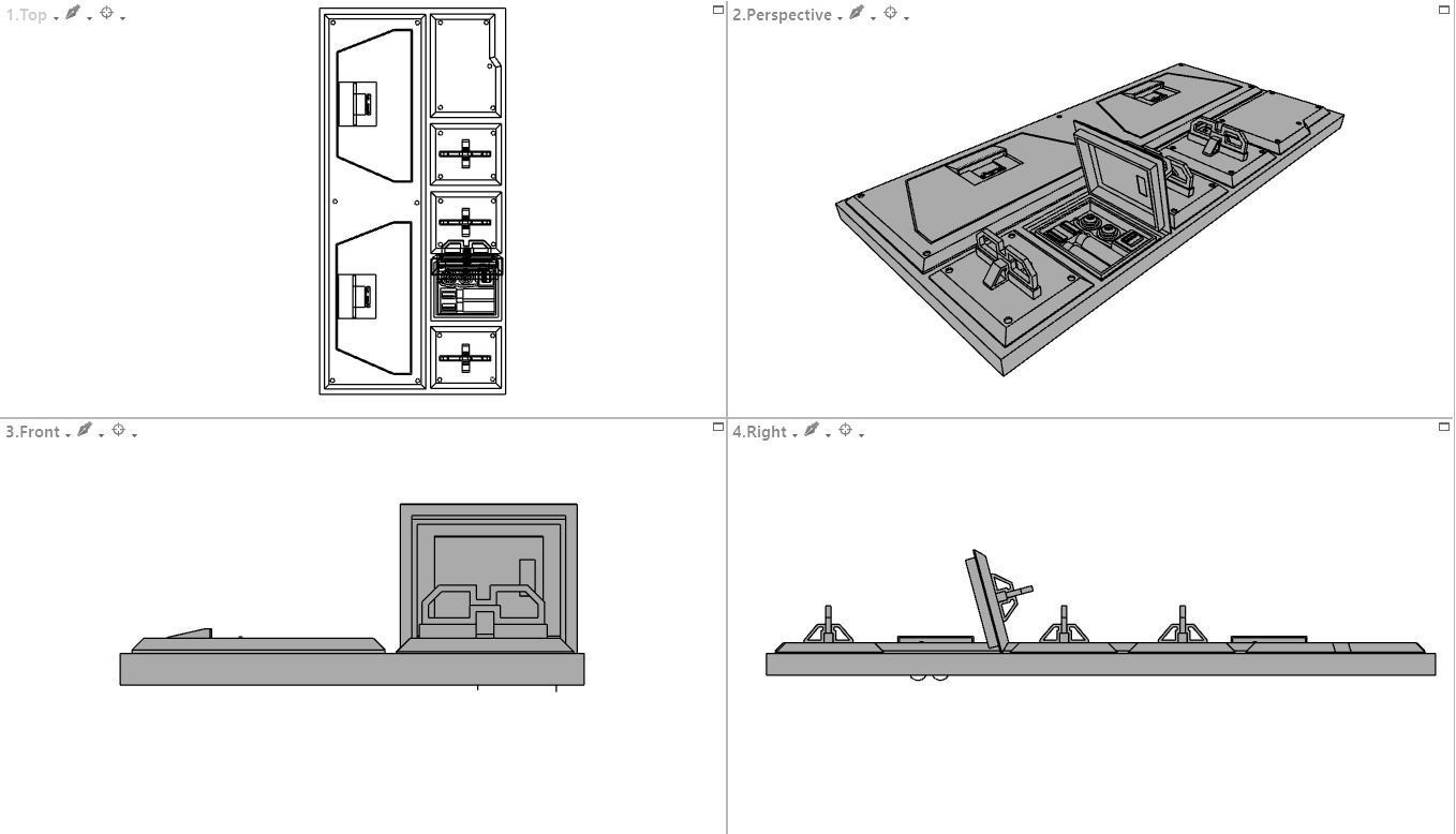 Sci-Fi Wall Panels Kit  - 21 Parts - Props 3D model_31