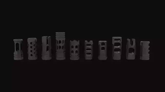 Low Poly Compensator Attachment Pack 1 Stylized