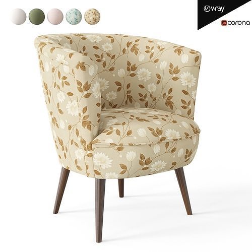 Nora Chair Low-poly 3D model