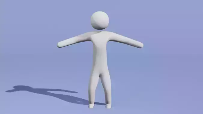 Stick figure Character Low-poly 3D model