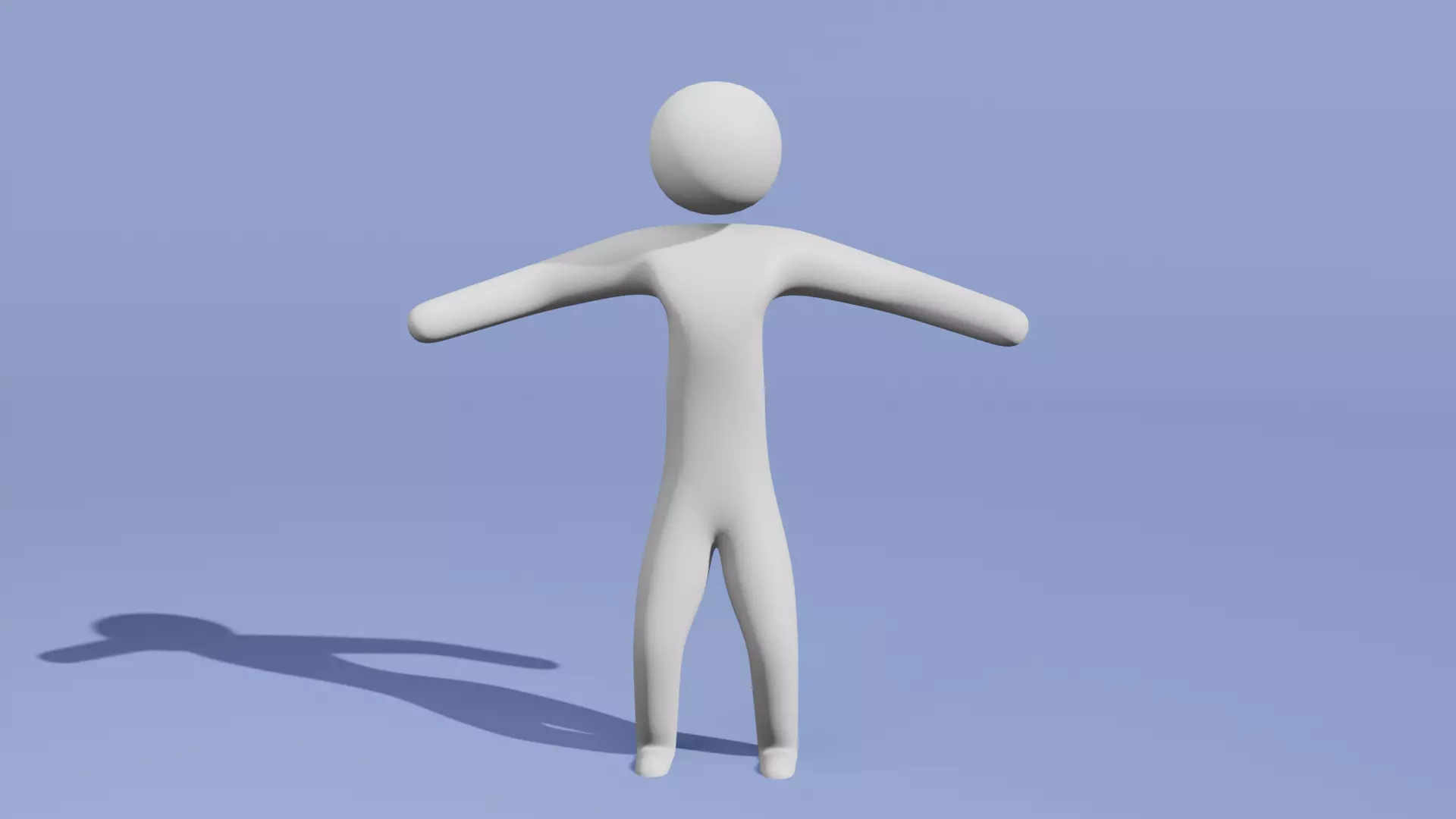 Stick figure Character Low-poly 3D model_0