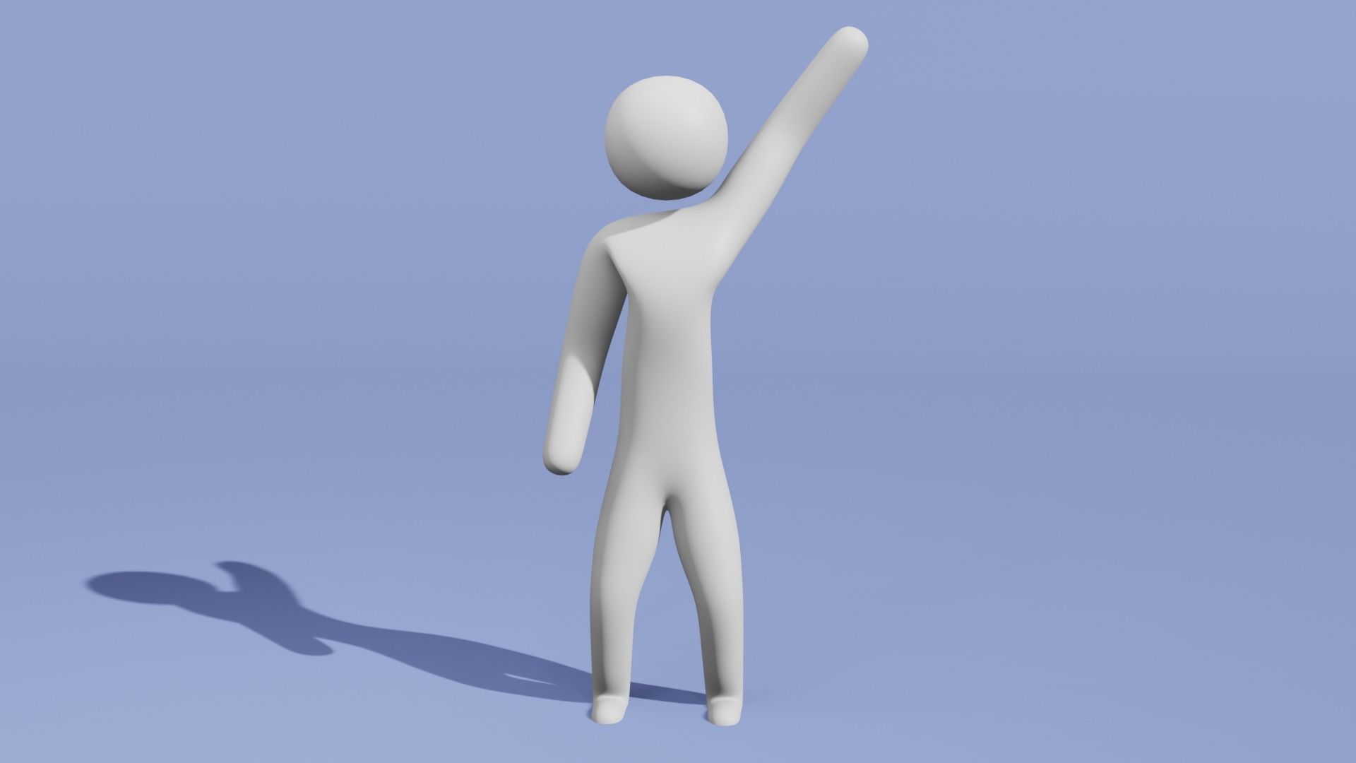 Stick figure Character Low-poly 3D model_3