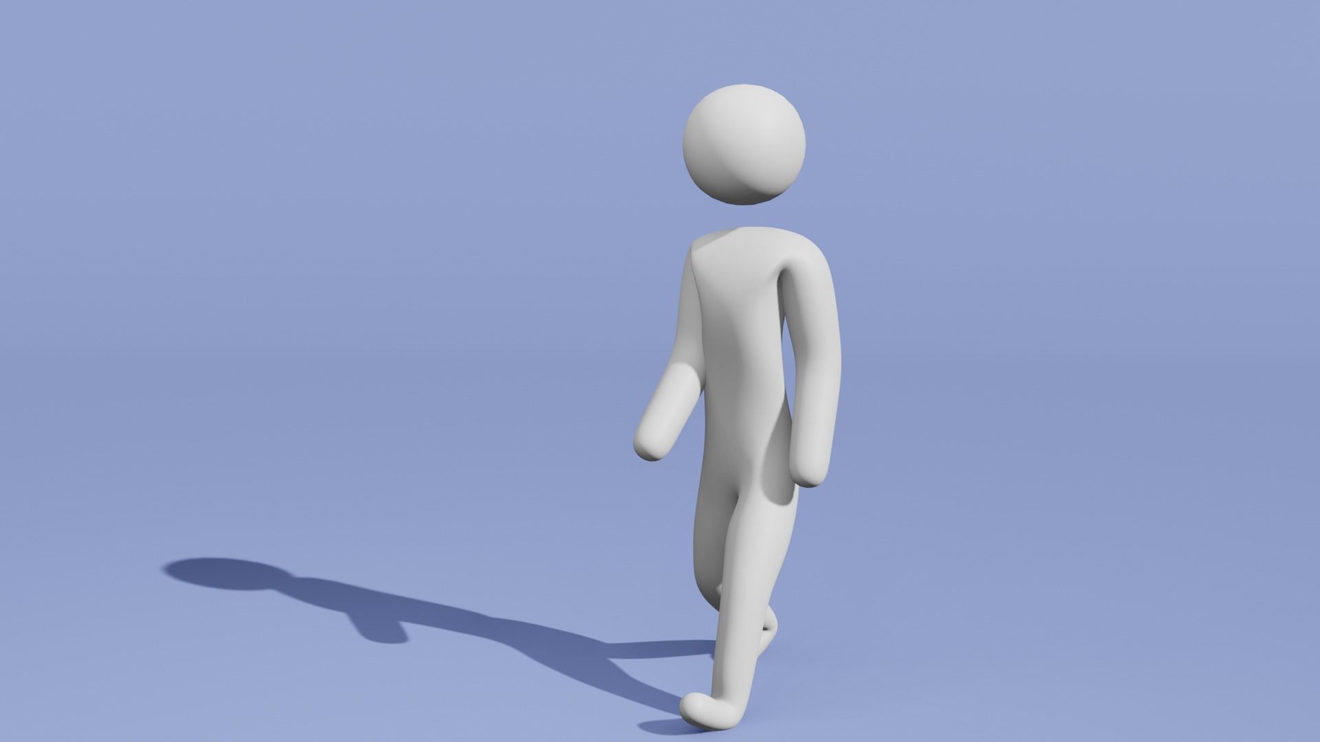 Stick figure Character Low-poly 3D model_2