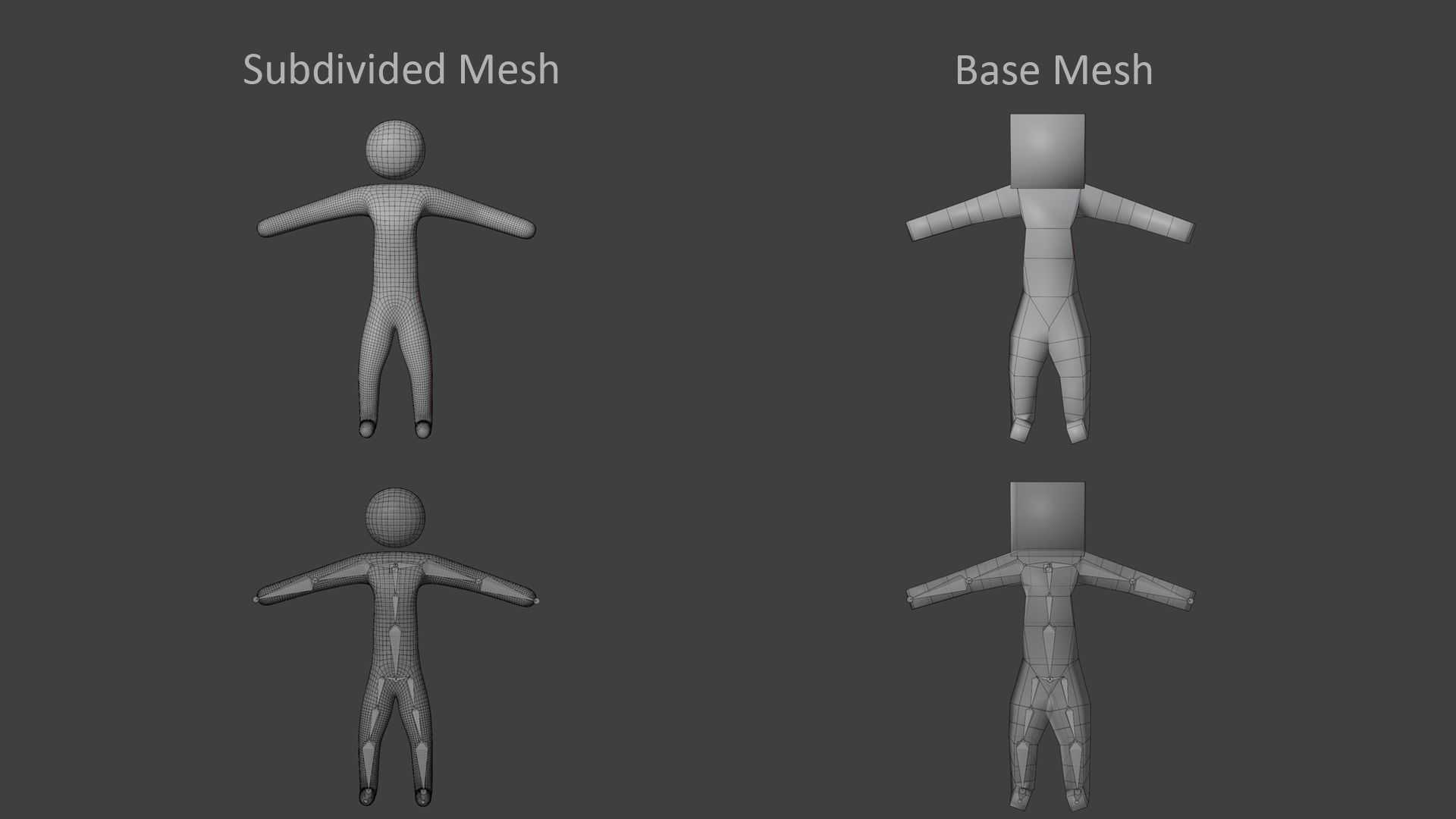 Stick figure Character Low-poly 3D model_11