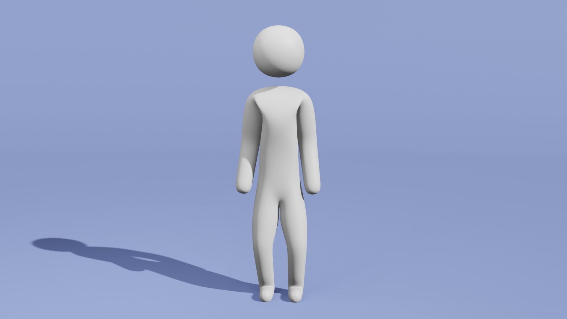 Stick figure Character Low-poly 3D model_10