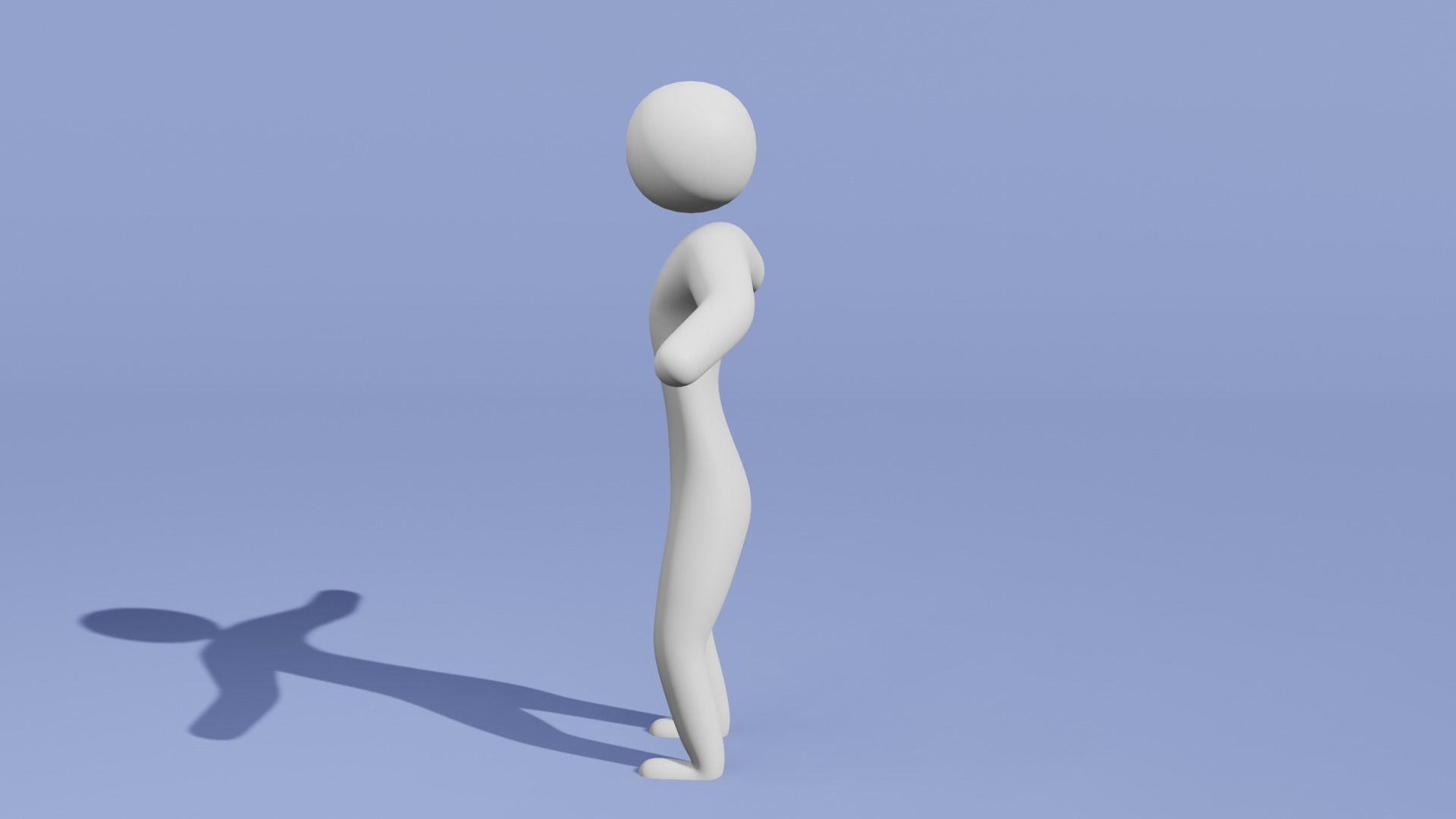 Stick figure Character Low-poly 3D model_4